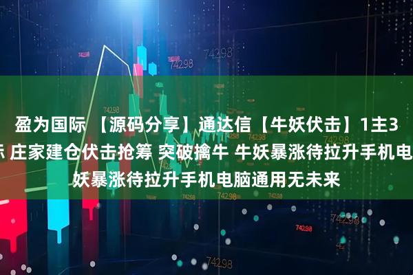 盈为国际 【源码分享】通达信【牛妖伏击】1主3副21选股指标 庄家建仓伏击抢筹 突破擒牛 牛妖暴涨待拉升手机电脑通用无未来