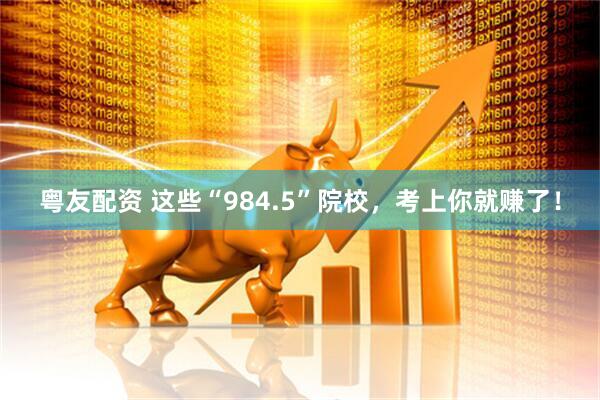 粤友配资 这些“984.5”院校，考上你就赚了！